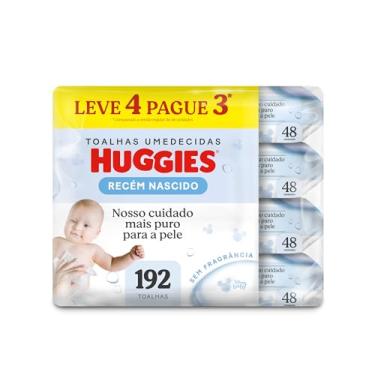 Imagem de Lenços Umedecidos Huggies Puro e Natural Leve 4 Pague 3 - 192 unidades, Huggies, Amarela, pacote de 4