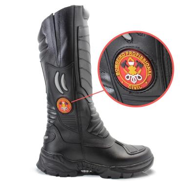 Imagem de Bota Coturno Cano Longo 100% Couro Padrão PM Kimura  + Palmilha Gel Com C.A 49.709-Unissex