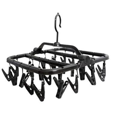 Imagem de Varal Portátil Multiuso Para Roupas Intimas Delicadas Lavanderia Funcional Calcinha Meia e Cueca Prático 26 pregadores - Preto