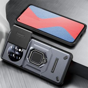 Imagem de Capa armadura à prova de choque para Oneplus 11 5G 11R 12 Slide Camera Lens Protection Ring Stand Phone Cover para OnePlus 1 Ace 2, cinza, para Oneplus Ace 2