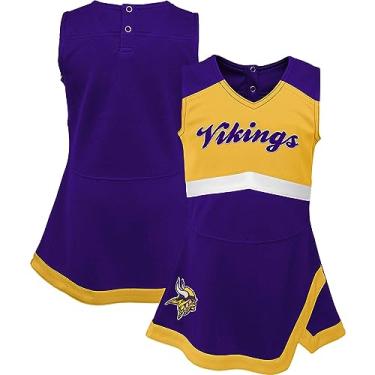 Imagem de Outerstuff Vestido pulôver infantil roxo Minnesota Vikings Cheer Captain