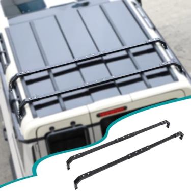 Imagem de Hudiriy Suporte de carga de teto compatível com Ineos Grenadier 2020-2024 Suportes de bagagem, bagagem, caiaque, canoa, bicicleta, snowboard, esqui, (preto, 2 peças)