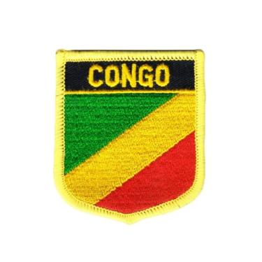 Imagem de Ruoming 1 PÇ Patch de bandeira do Congo bordado a ferro ou costurado, tático, militar, nacional do Congo