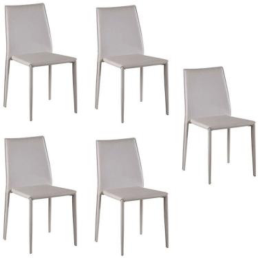Imagem de Kit com 5 Cadeiras de Jantar Amanda Pvc Nude