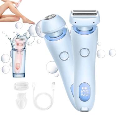 Imagem de YYGJYGOO Máquina de barbear Dusk para mulher, Silky Glide Pro 3.0, 2 em 1, sem dor, recarregável, rápida e eficaz, suave com a pele, ideal para mulheres (azul)