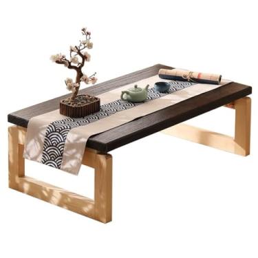 Imagem de Mesas de café de madeira, mesa de centro dobrável, mesa lateral baixa, mesa dobrável, mesa de jantar, peitoril de janela baixa, sofá de sala de estar, piso marrom