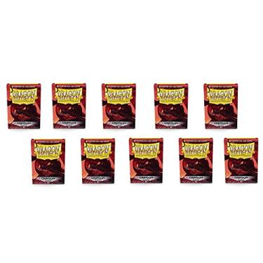 Imagem de 10 Packs Dragon Shield Classic Crimson Standard Size 100 ct Card Sleeves Display Case