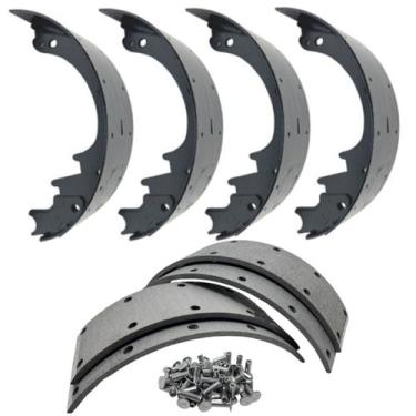 Imagem de Kit sapata patim + lona fibra freio à óleo traseiro f4000 - d40 - gmc 