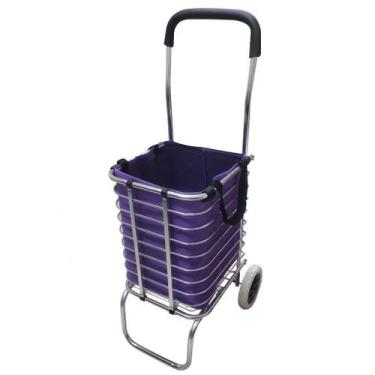 Imagem de Carrinho De Feira Dobrável Sacola Ecológica Em Alumínio - Ideal, Dobrá