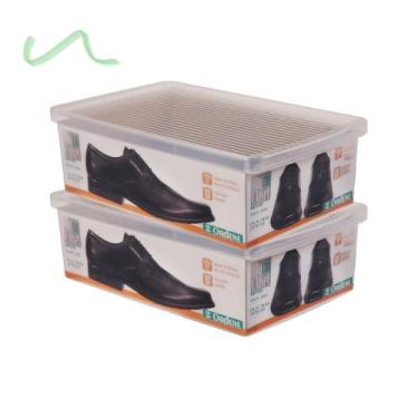 Imagem de Kit 2 Caixa De Sapato Transparente Para Organizar - Grande - Ordene