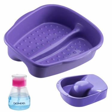 Imagem de Kit Manicure e Pedicure Tigela mão + Bacia Pés + Porta acetona Salão d