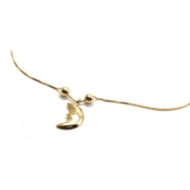 Imagem de Tornozeleira de ouro 18k com pingente de lua - Elegancy Joias