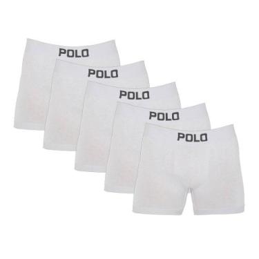 Imagem de Kit 5 Cuecas Boxer Polo 781 Algodão Branco - POLO STAR, Branco, M