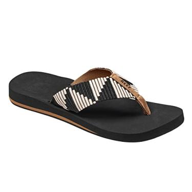Imagem de REEF Chinelo feminino Spring Woven para praia, alça de tecido macio e palmilha acolchoada, Pebble, 34