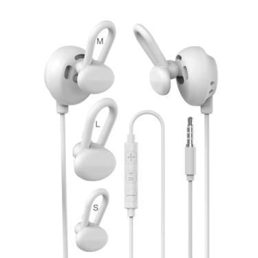 Imagem de Hawk Scope Fones de ouvido abertos de 3,5 mm, fones de ouvido esportivos com fio com microfone, para trabalho, música, jogos