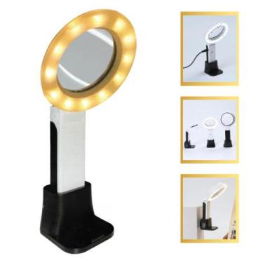 Imagem de Lupa Multifuncional 15 Leds Ampliação 8X Três Níveis de Luz  Ângulo Ar