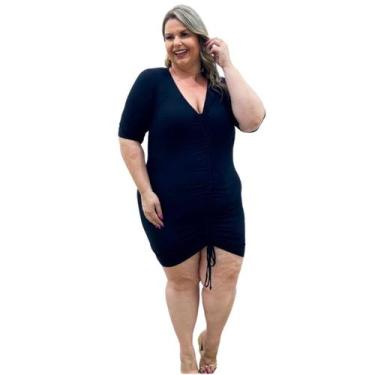 Imagem de Vestido Feminino Moda Evangelica Plus Size - WM, G2, Preto