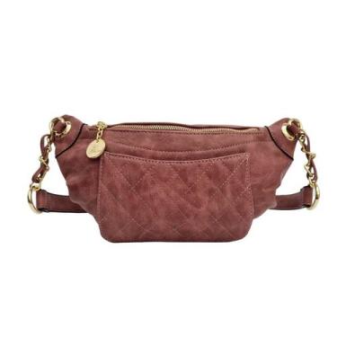 Imagem de Pochete Feminina Cintura Transversal Ombro Casual Porta Celular Cartei