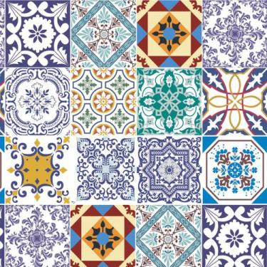 Imagem de Papel de Parede Adesivo Lavável Para Cozinha Banheiro Azulejo Rolo 1m 