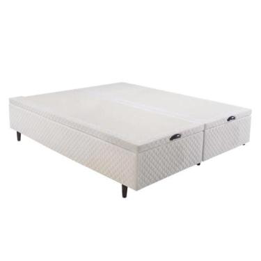 Imagem de Box Baú Queen Herval Idea, Molas, Branco, 46x158x198 cm