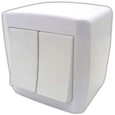 Imagem de Caixa com 2 Interruptores Simples de Sobrepor Slim Box Sistema X de Pa