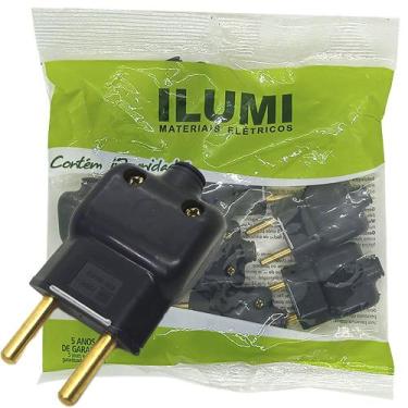 Imagem de Plug Macho com Prensa Cabo 2 pinos de 20a para Extensão Tomada Kit 10 