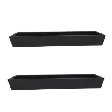 Imagem de 2 Vaso Jardineira 80cm De Planta E Flores Preta 80x10 Floreira Polieti