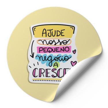 Imagem de 120 Etiquetas Auto Colante Adesivos Redondos Ajude Nosso Pequeno Negóc