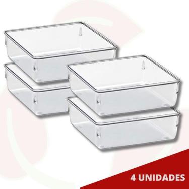 Imagem de Kit Organizador Pequeno Porta Joias Gavetas Acessórios 4 Uni - PLASTUT