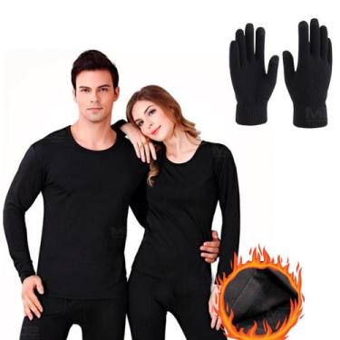 Imagem de Kit Frio Conjunto 2º Pele Camisa + Calça Térmica Luva Touch - PinkMan,