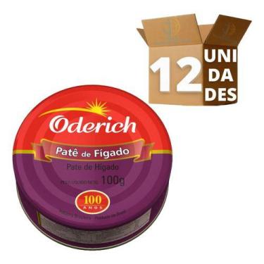 Imagem de Kit 12 Pate De Figado Oderich Enlatado 100g