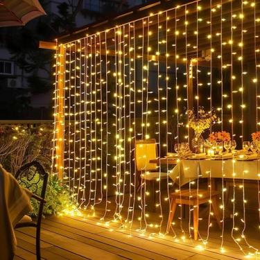 Imagem de Luzes De Corda Cortina De Natal 500leds 4*2.2m 8 Modos 110v/220 Plugue
