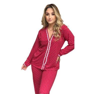 Imagem de Conjunto Pijama Adulto Feminino Aberto Longo Inverno Manga Longa - Ber