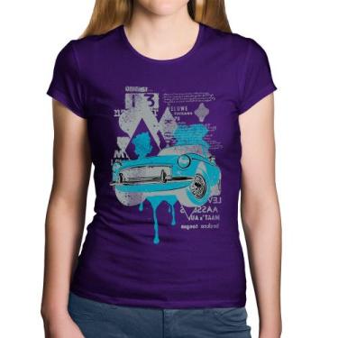 Imagem de Baby Look Algodão Vintage Classic Car Painting - Foca na Moda, Roxo, M