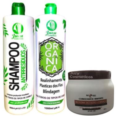 Imagem de Kit Ativo Progressiva Organica Juca 2x1l + Condicionador Hidratante Cu