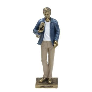 Imagem de Figura Decorativa Estatueta Homem Arquiteto 25 X 8 X 6 Cm - MABRUK