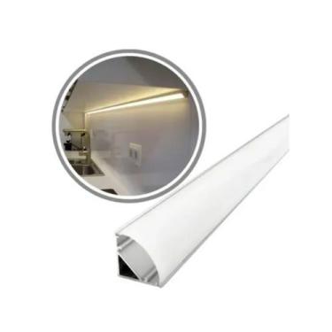 Imagem de Perfil Canto 90º De Alumínio Para Fita De Led Quina 2 Metros - Galaxy