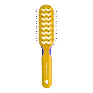 Imagem de Escova Cabelo Vazada Retangular Vibe Collection Marco Boni, Amarelo