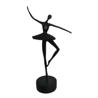 Imagem de Enfeite Escultura Bailarina Dançando Ceramica Black Formosa - LUXdécor