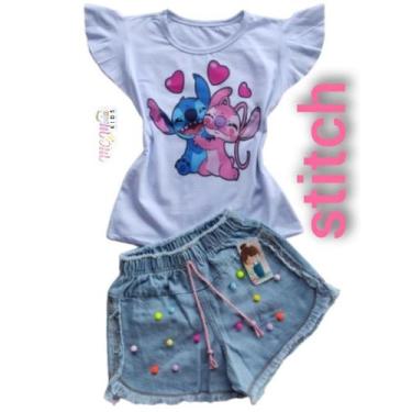 Imagem de Conjunto jeans Desenhos Stitch  - MC MODA KIDS, Stitch 01, G veste de 