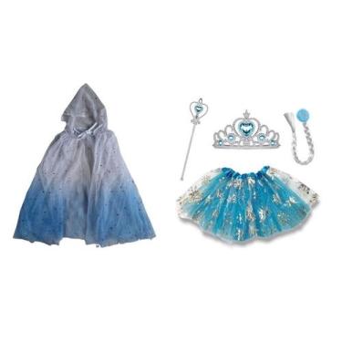 Imagem de Fantasia de princesa elsa infantil 5 peças festas - MC PRESENTES