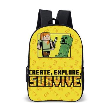 Imagem de Mochila Escolar Infantil Avulsa Game Minecrafit  Menino e Menina - Use