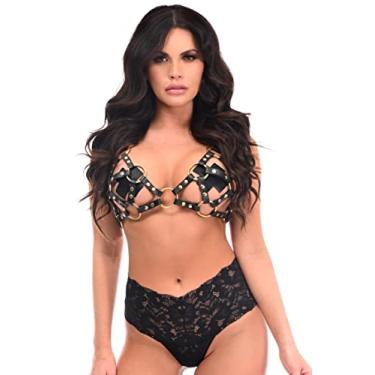 Imagem de Daisy corsets Sutiã feminino preto/dourado com tiras, Preto/dourado, Plus Size