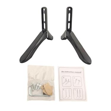 Imagem de AsrMyjcx 2x base de suporte de mesa de tv base de mesa de televisão estável e resistente suporte de pedestal de tv pés de televisão para uso comercial