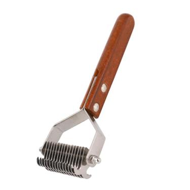 Imagem de Pente para Cuidar de Animais de Estimação, Pente de Dupla Face para Desengordurar e Desmatar, Ancinho de Subpêlo para Cães e Gatos, Escova para Cuidar de Gatos (P 18,5 x 10,2 x