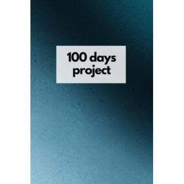 Imagem de 100 Day Project. Journal to Track Your Progress in a Creative Project or Acquiring a New Skill or Habit. Blue Colors Gradient Notebook. Abstract ... for Friends, Teens, Women, Men, Students