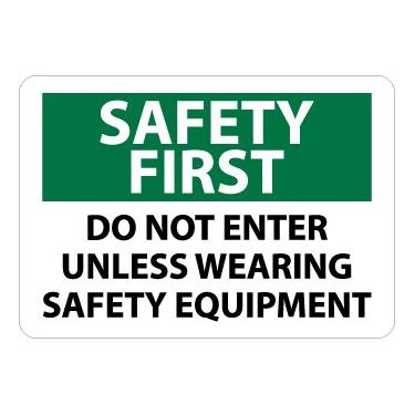 Imagem de National Marker SF39AB Placa "Safety First, Wear Your Safety Glasses", alumínio, 25,4 cm x 35,5 cm, 101,6 cm