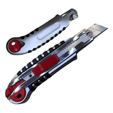 Imagem de Kit Cortador Estilete Profissional Emborrachado Ergônomico Com 25 Lâminas