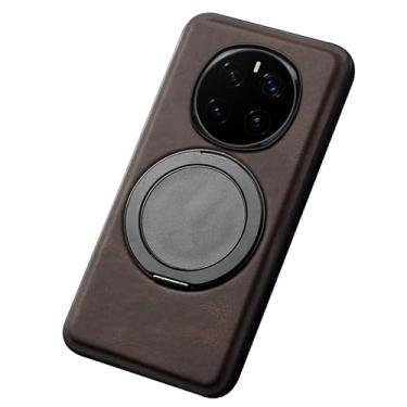 Imagem de POYUFRG Com capa de anel para Honor Magic 7 Pro/7, capa de couro retrô estilo comercial leve capa ajustável com suporte fino, marrom, 7