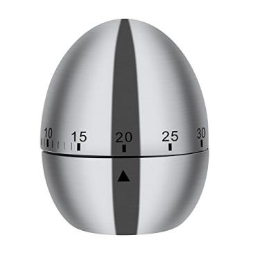 Imagem de Cronômetro Egg Kitchen de aço inoxidável, forma de ovo, alarme, ferramenta de cozinha